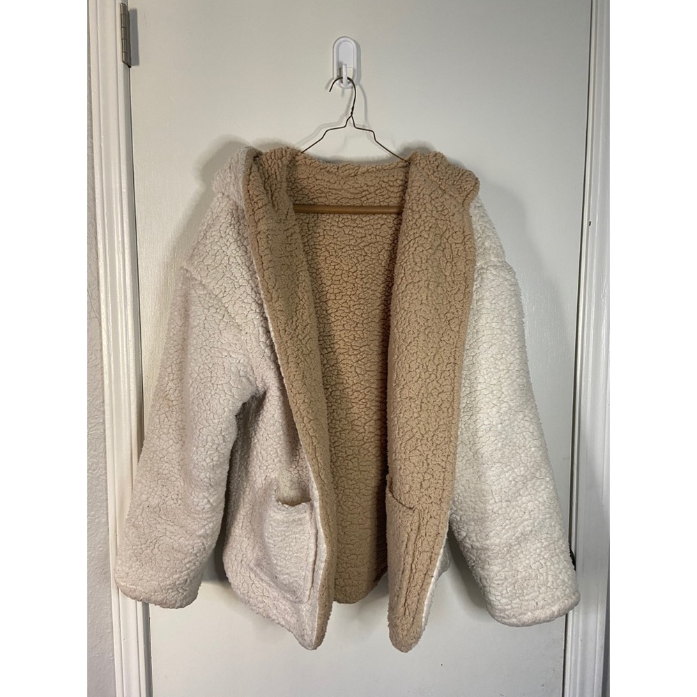 Reversible Oversized Fuzzy Jacket Fall Fashion